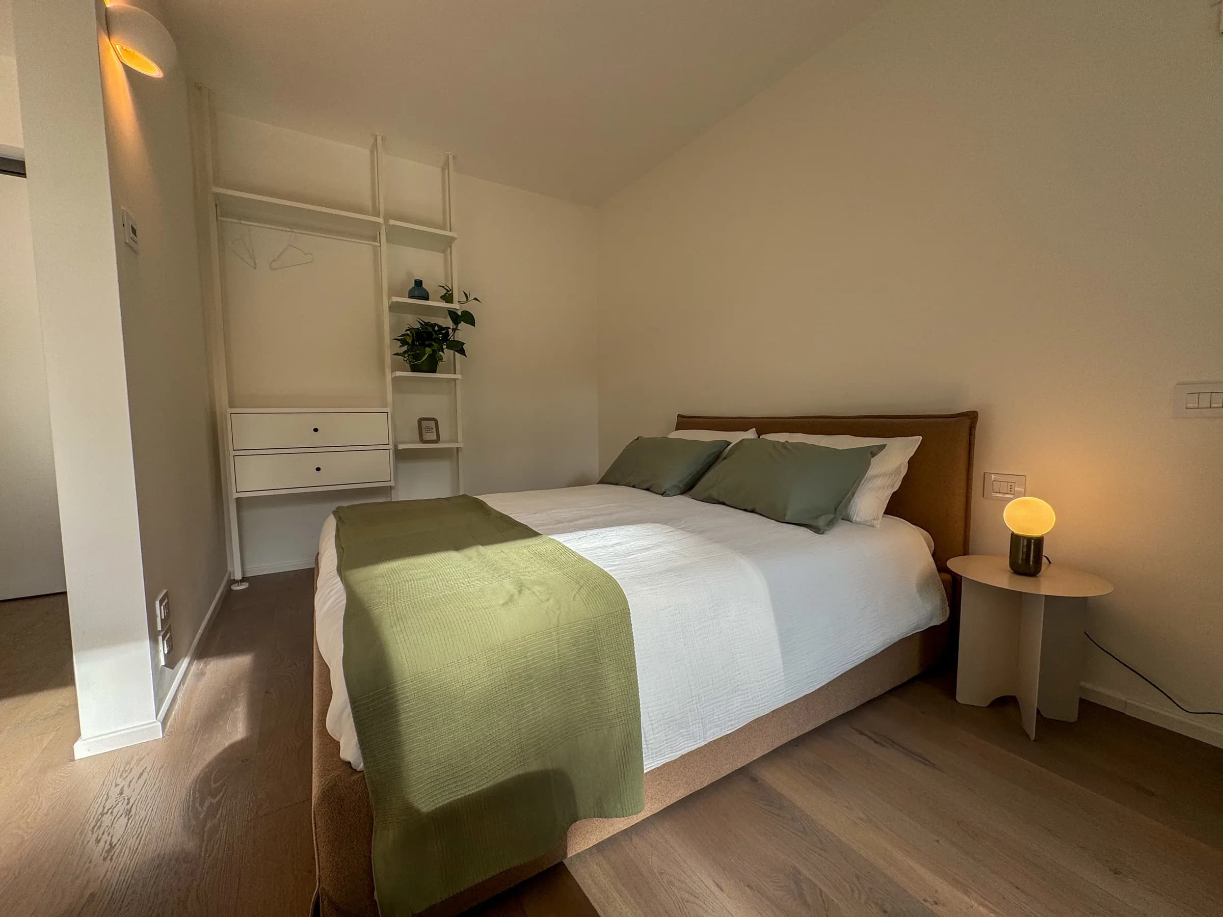 Bedroom with double bed and natural light